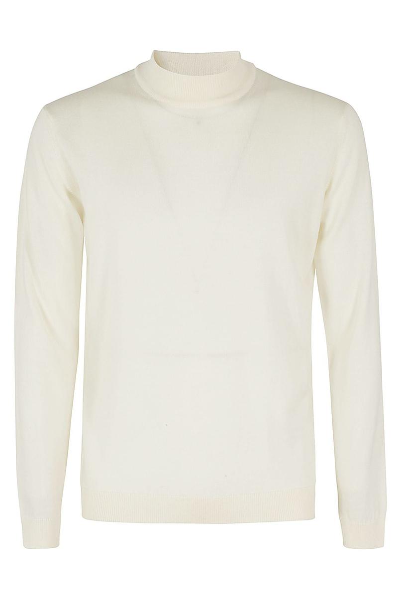 Roberto Collina Ecru Merino Wool Turtleneck Sweater – Elegance and Comfort
