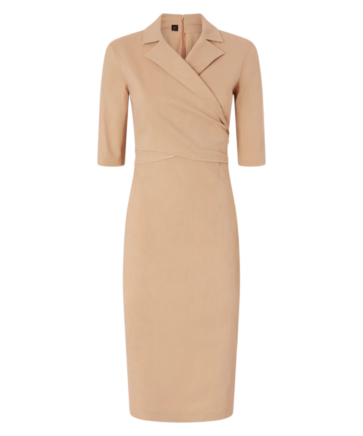 Asymmetric Fitted Midi Dress - Elegant Women's Midi Dress
