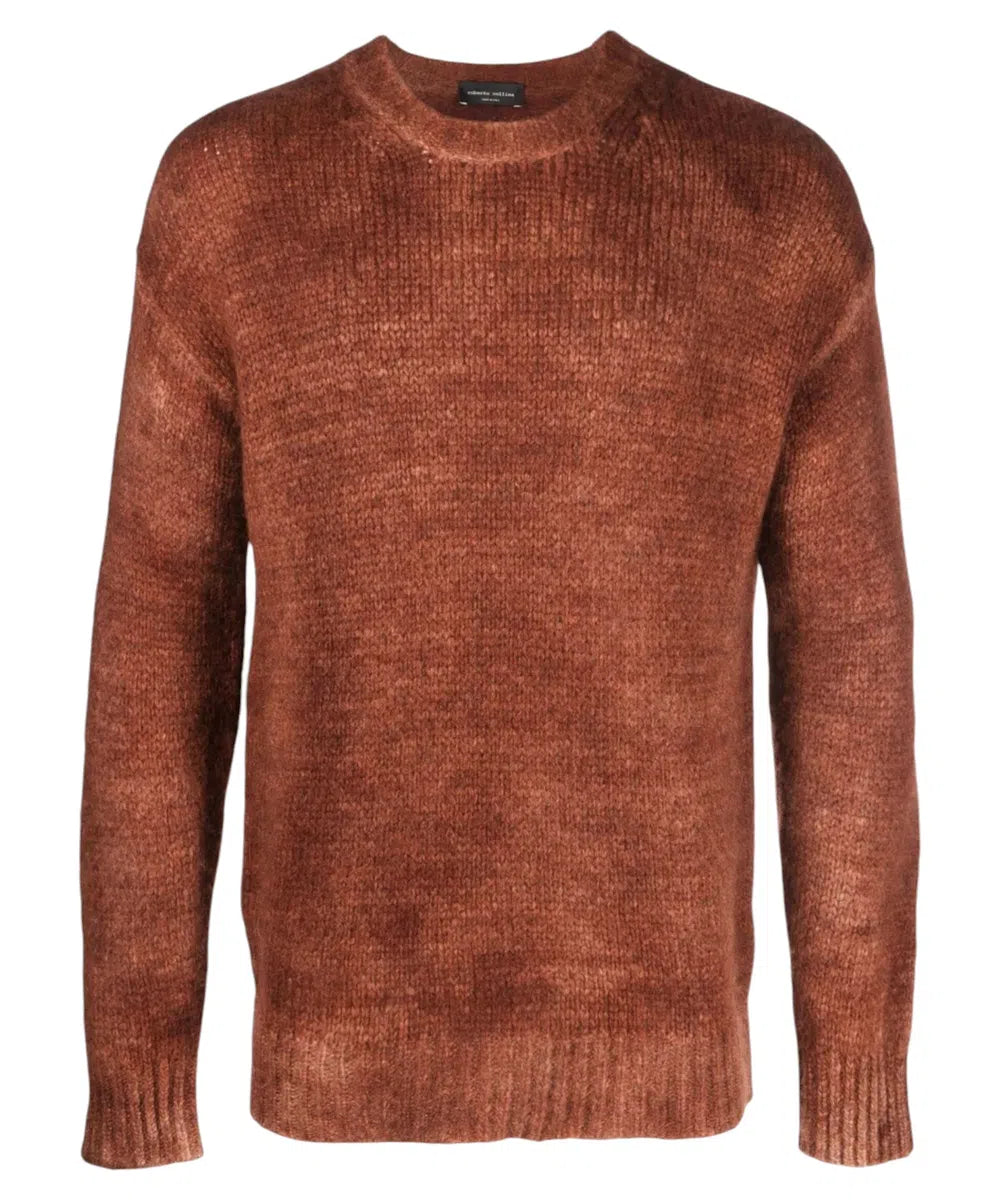 Maglione girocollo in alpaca arancione – calore e stile Made in