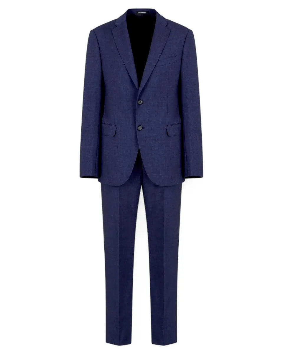 Abito Uomo Slim Fit in Lana Fresca Blu Nero – Completo Elegante