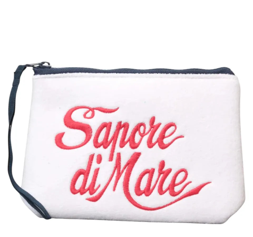 Pochette Aline in Spugna con Ricamo "Sapore di Mare"
