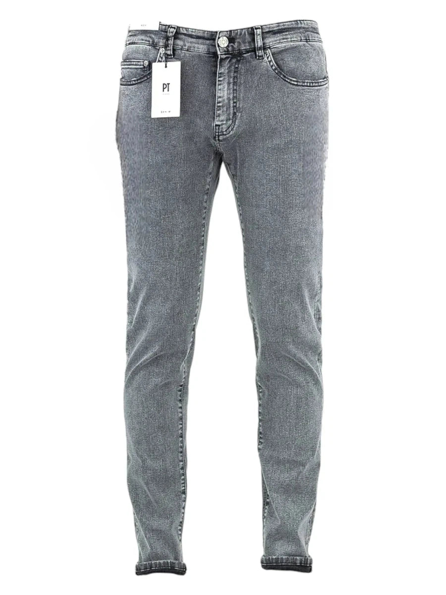 PT Torino Denim Rock Jeans Slim Fit Grigio Medio Comodi e di Stile