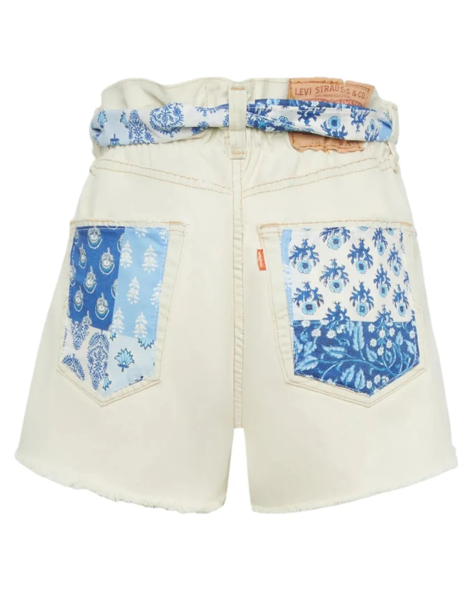 Shorts Arizona in Denim Upcycled con Patch Floreale-Shorts-Mc2 Saint Barth-Vittorio Citro Boutique