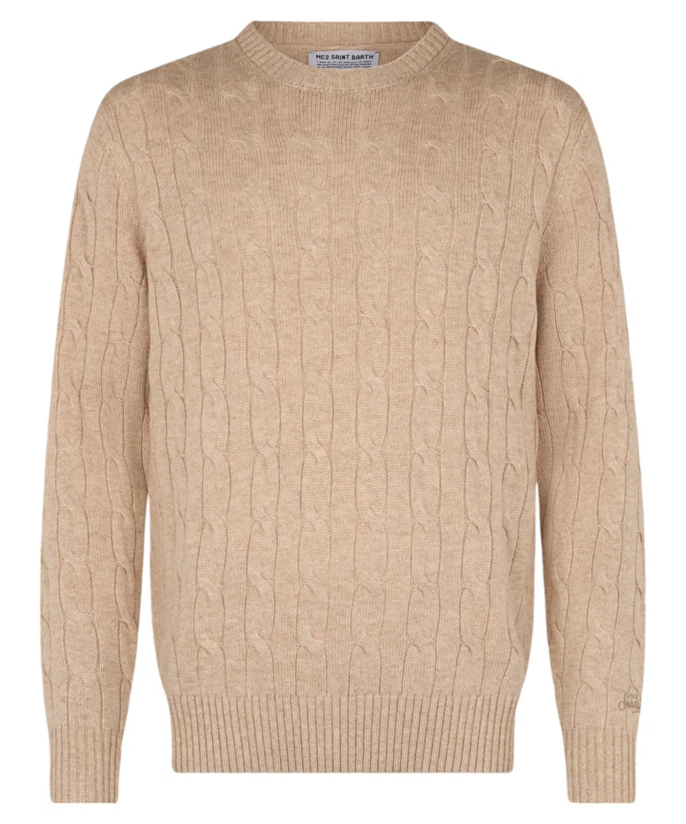 Regent Beige Cashmere Blend Crew Neck Sweater – Vittorio Citro