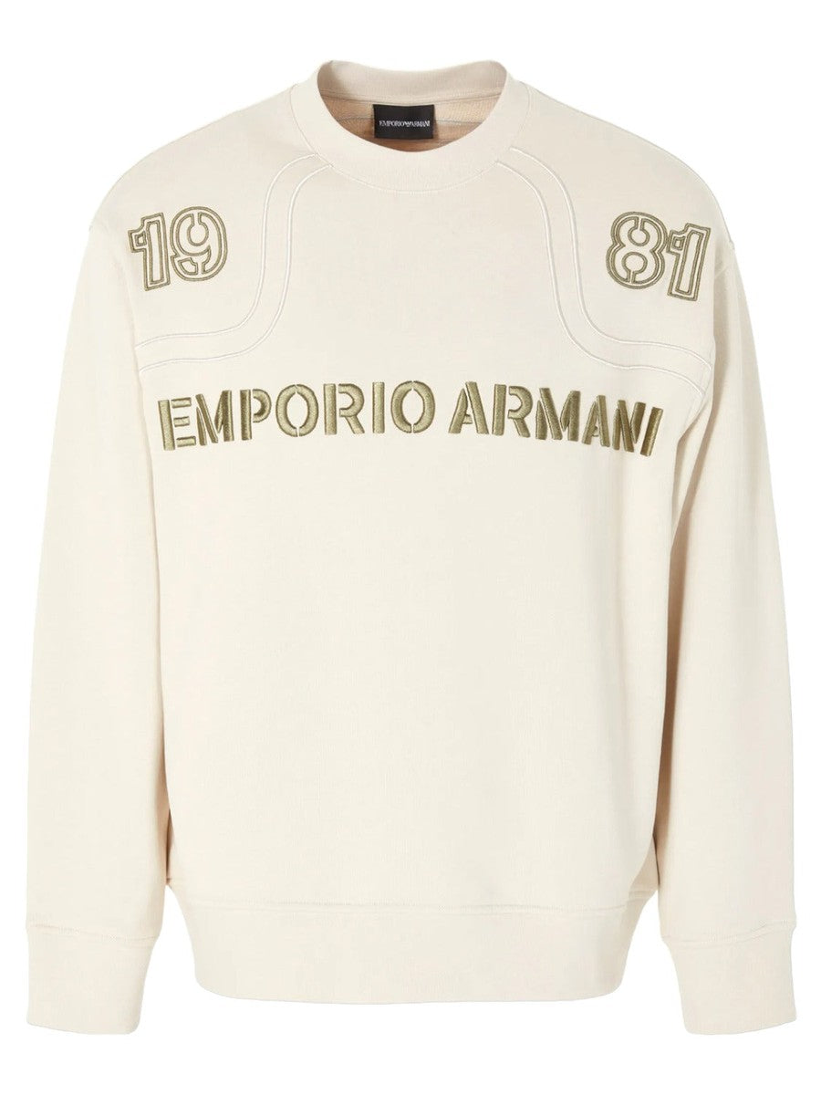 Felpa Girocollo Emporio Armani con Ricami Eleganza Casual e