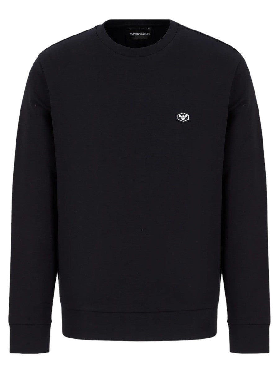 Felpa Uomo Girocollo Emporio Armani Double Jersey con Logo