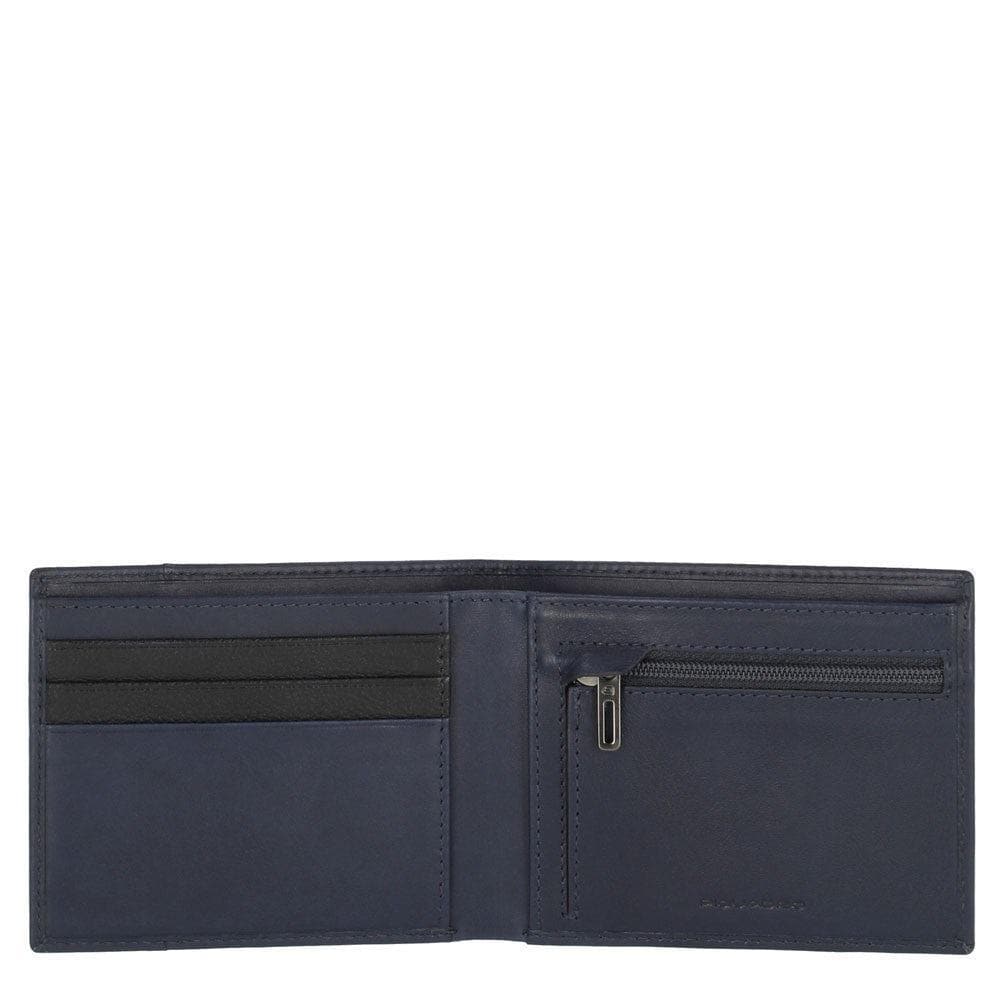 NUOVO PORTAFOGLIO DA Uomo Michael Kors Harrison Bill - Pieghevole In Pelle Blu Navy Slot 8 Carte - Foto 3