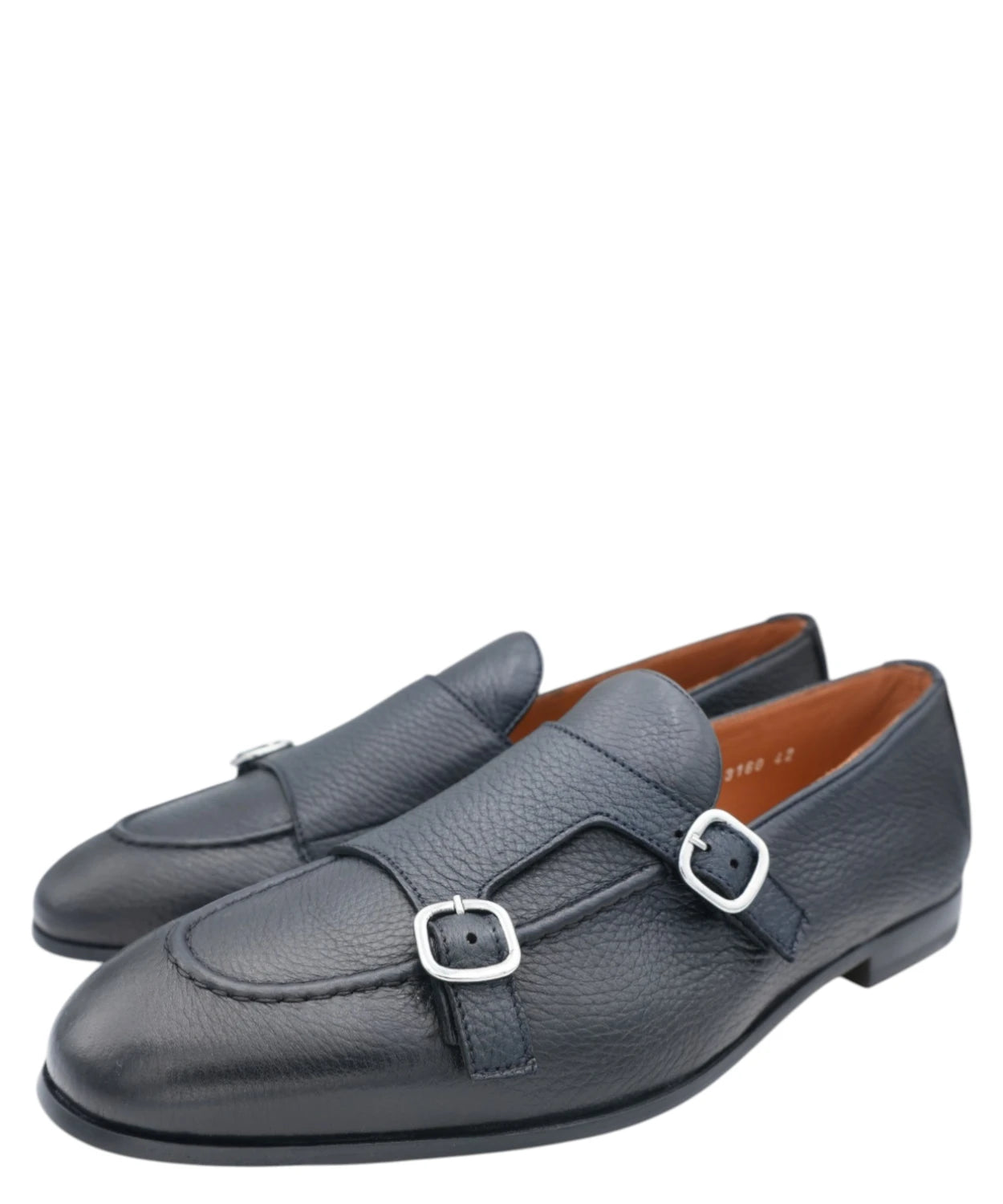 Doucal’s mocassino uomo doppia fibbia in pelle blu