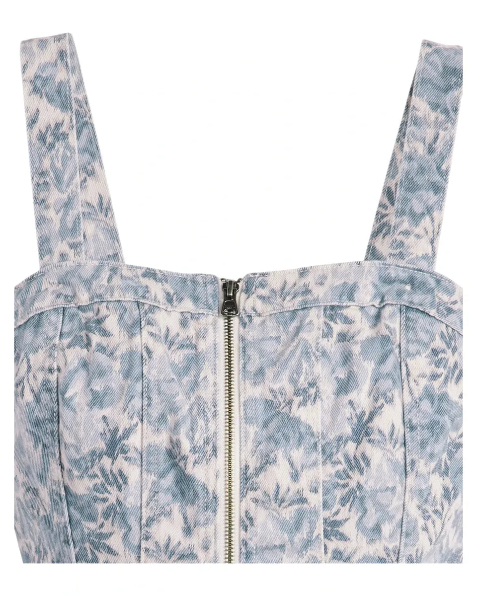 Top Bustino Anatomico in Denim Blu Ophelia Floral-LEVI'S-Top-Vittorio Citro Boutique