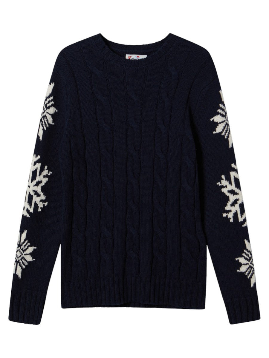 Snowflake Christmas Cashmere Sweater Crewneck Sweater With