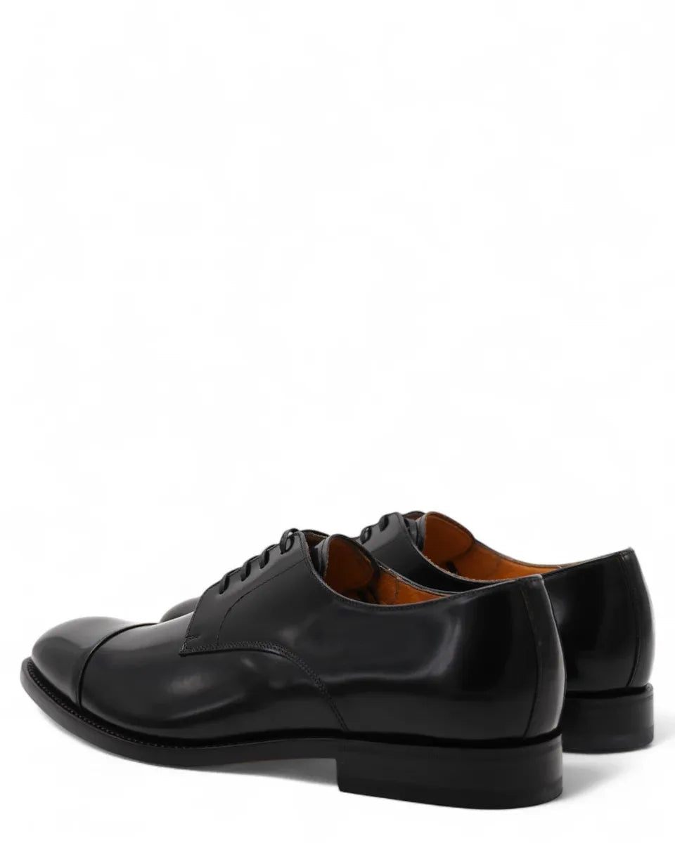 Scarpe Derby in Pelle Antik Nero-Graziano Salvatelli-Stringate-Vittorio Citro Boutique