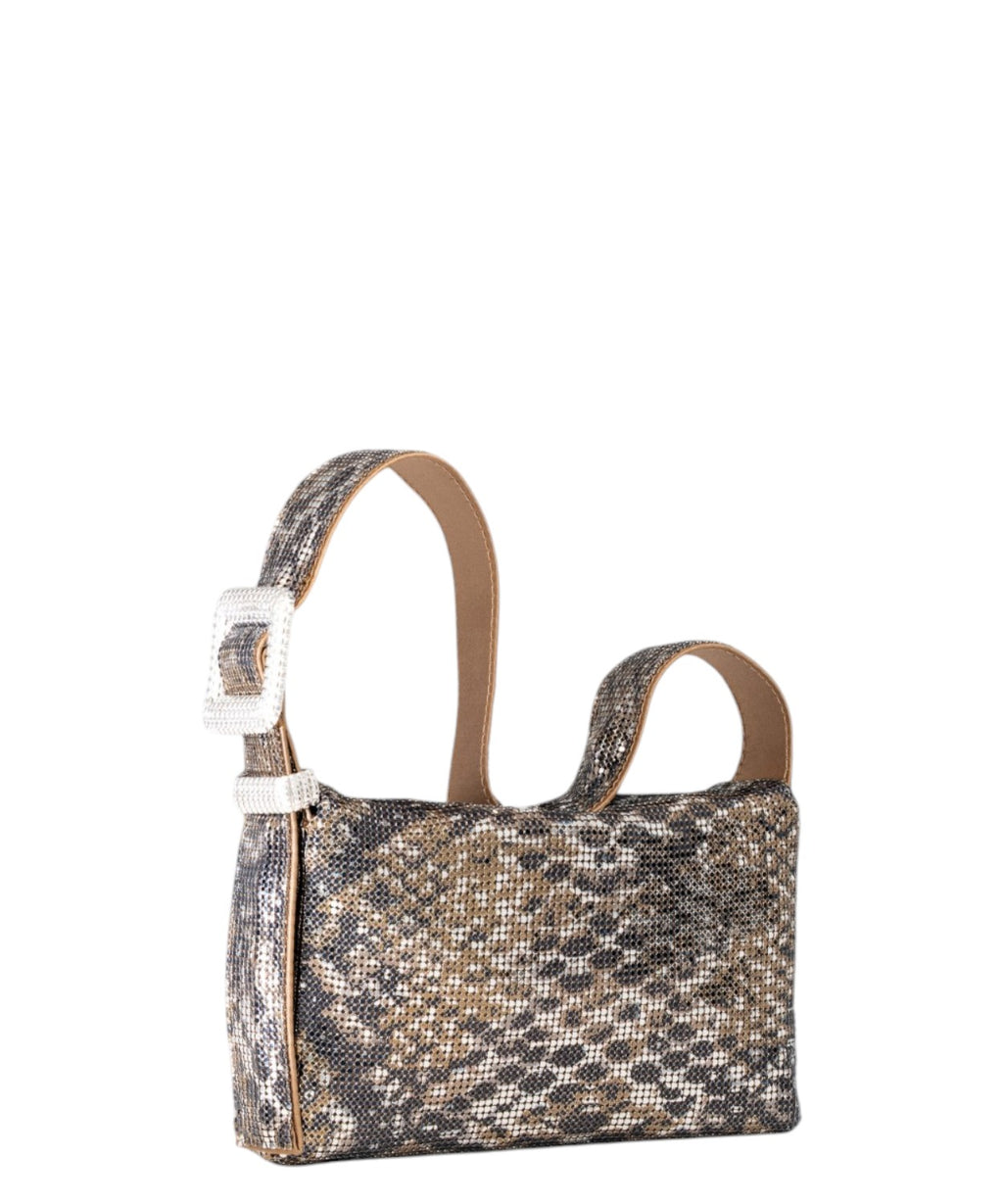 Pochette Vitty La Mignon con Cristalli e Raso Seta