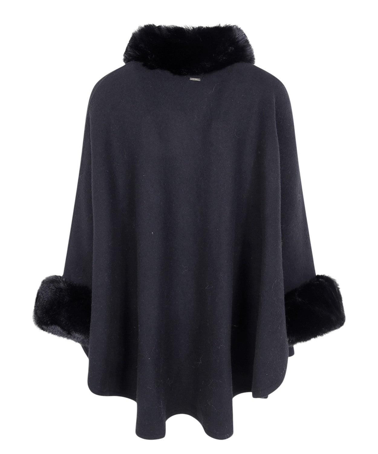 Poncho Cappotto Donna Twinset con Bordo in Pelliccia