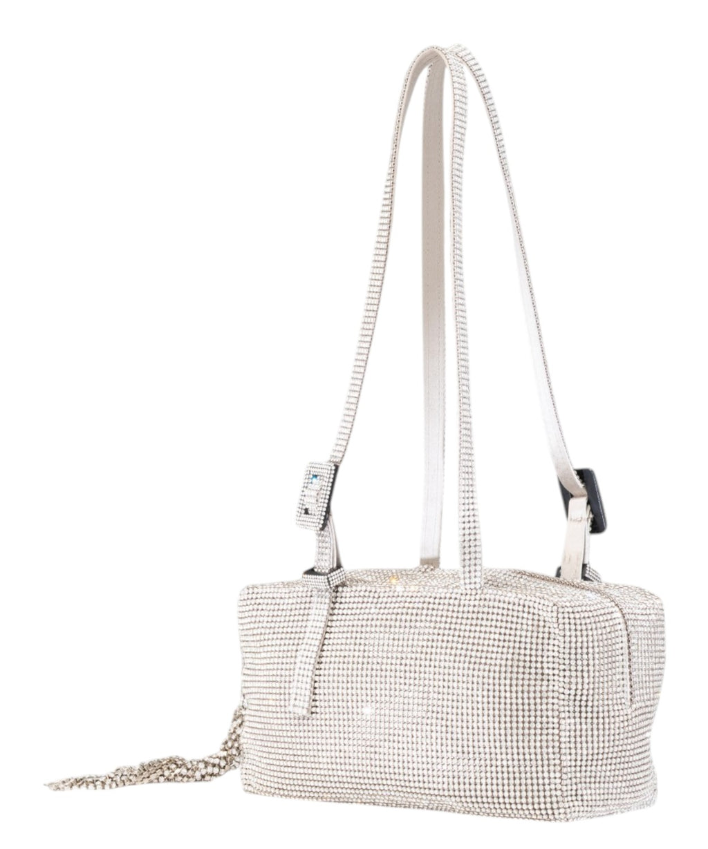 Mini Bag a Spalla Sandra con Maglia di Cristalli