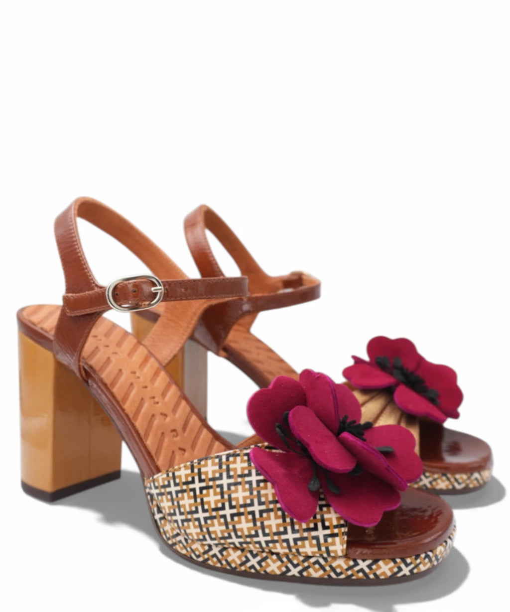 Dames Sandalen Chie Mihara PARLOTA48 met Rode Bloem