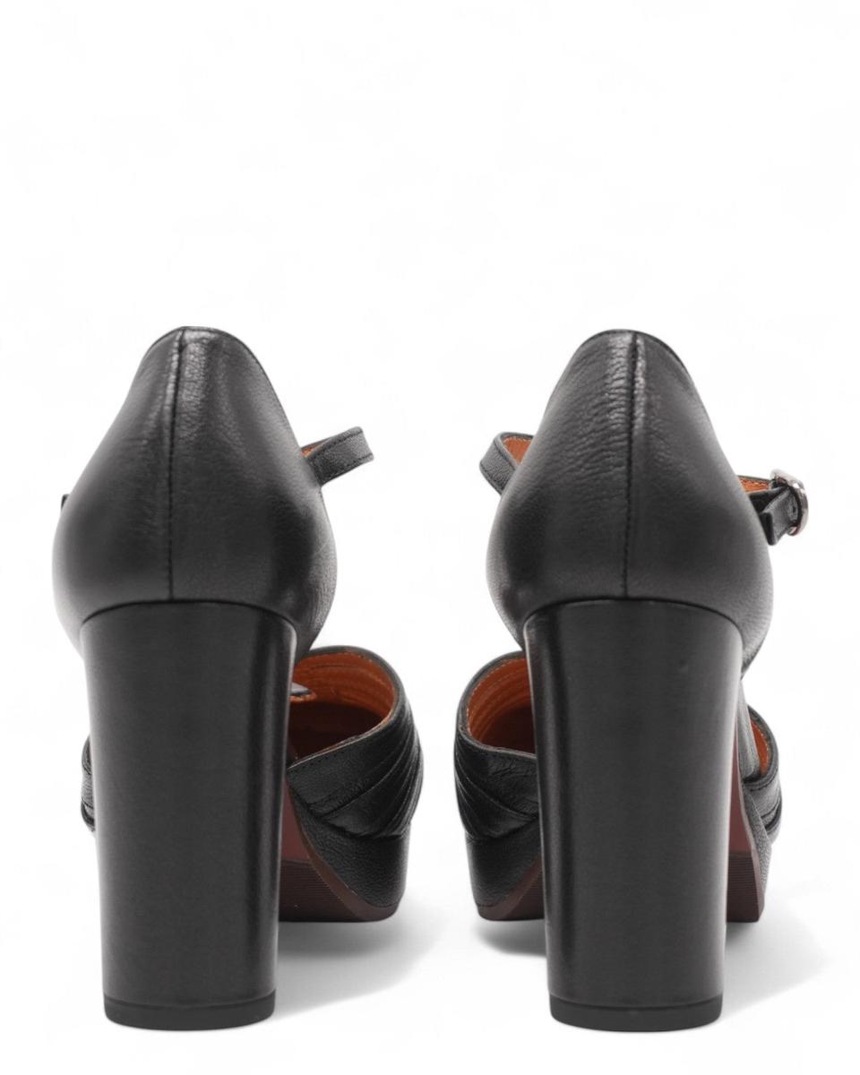 Yaisu in Pelle Nera-CHIE MIHARA-Scarpe con tacco-Vittorio Citro Boutique