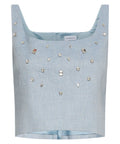 Top Marella Emma in Lino e Viscosa con Cristalli