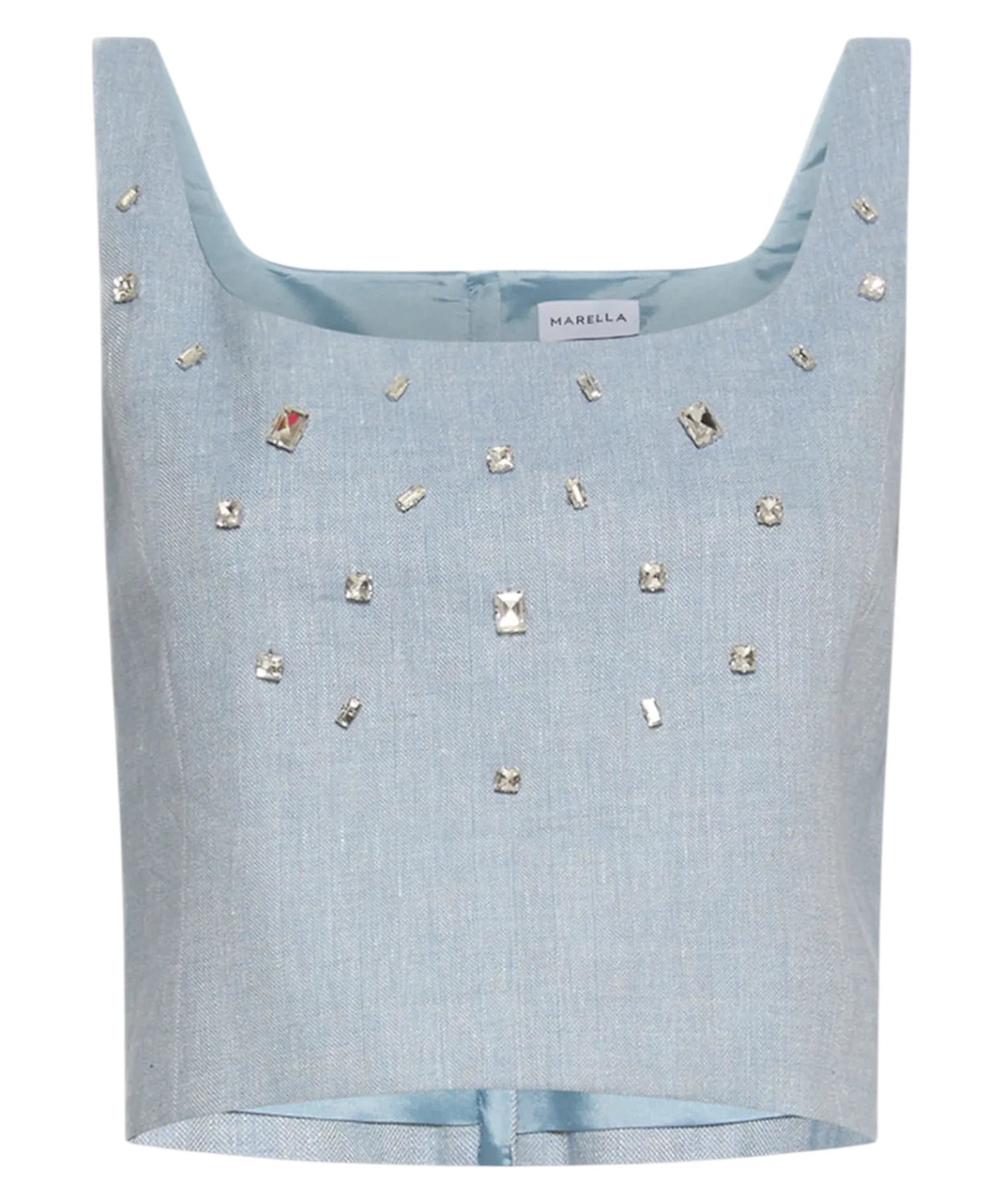 Top Marella Emma in Lino e Viscosa con Cristalli