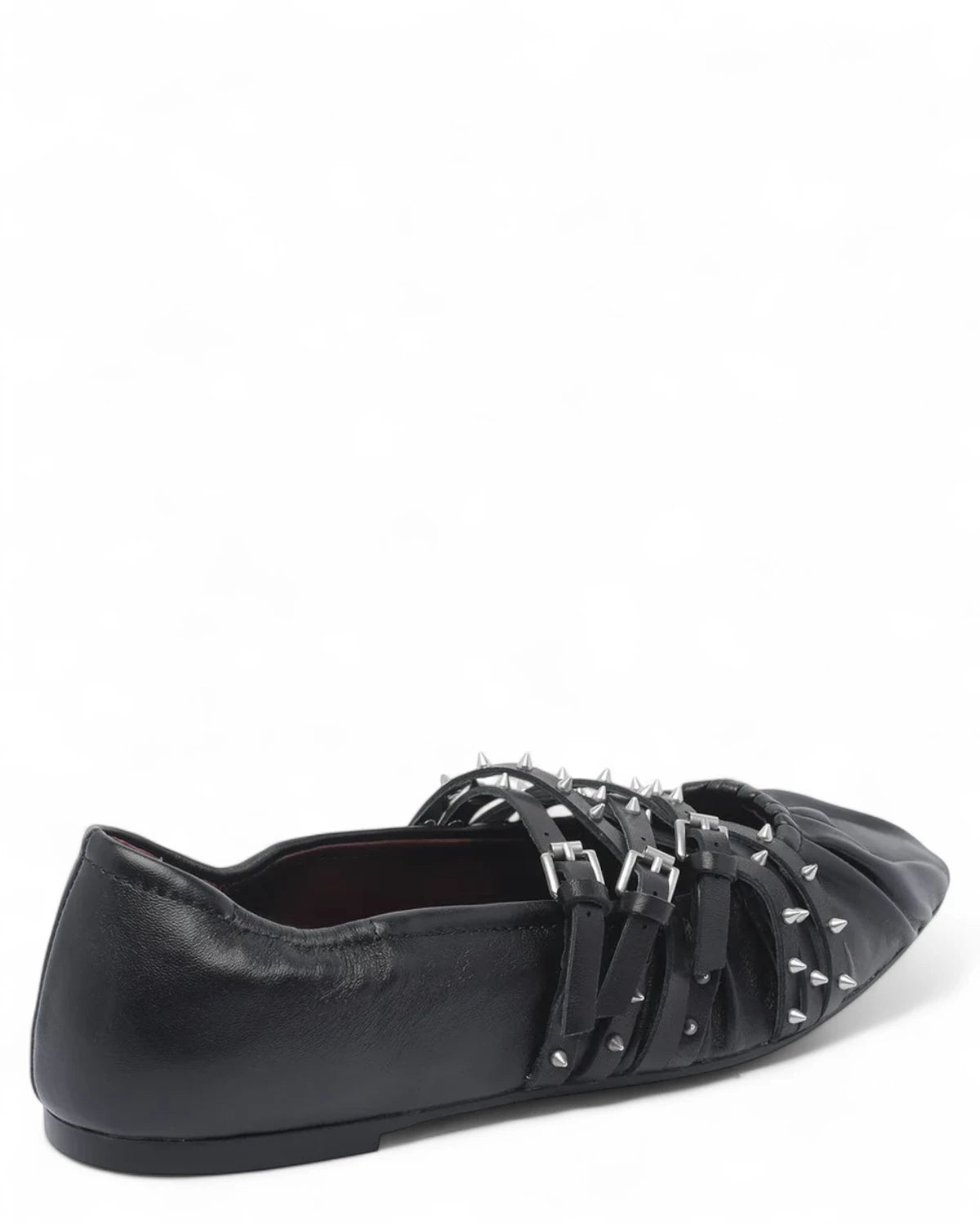 Ballerine Brendah in Pelle Nera con Punta Affusolata e Borchie-ASH-Ballerine-Vittorio Citro Boutique