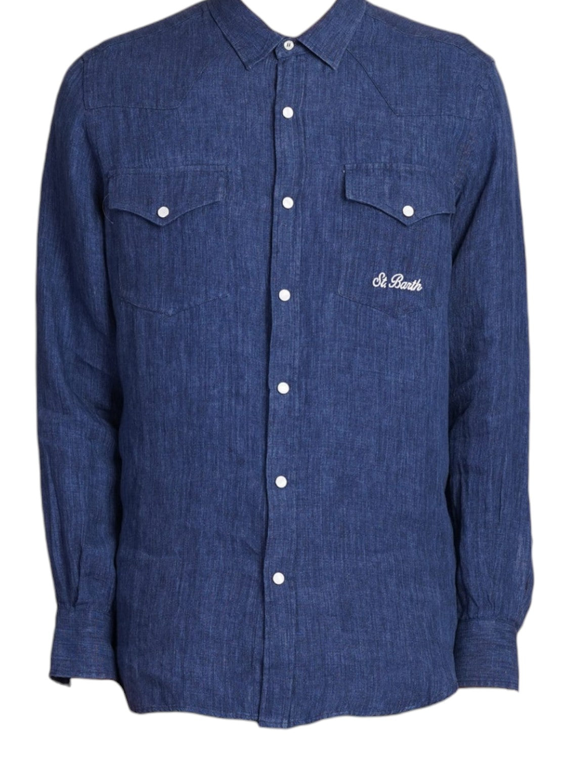 Camicia Greg in Cotone Blu-Camicie-Mc2 Saint Barth-Vittorio Citro Boutique