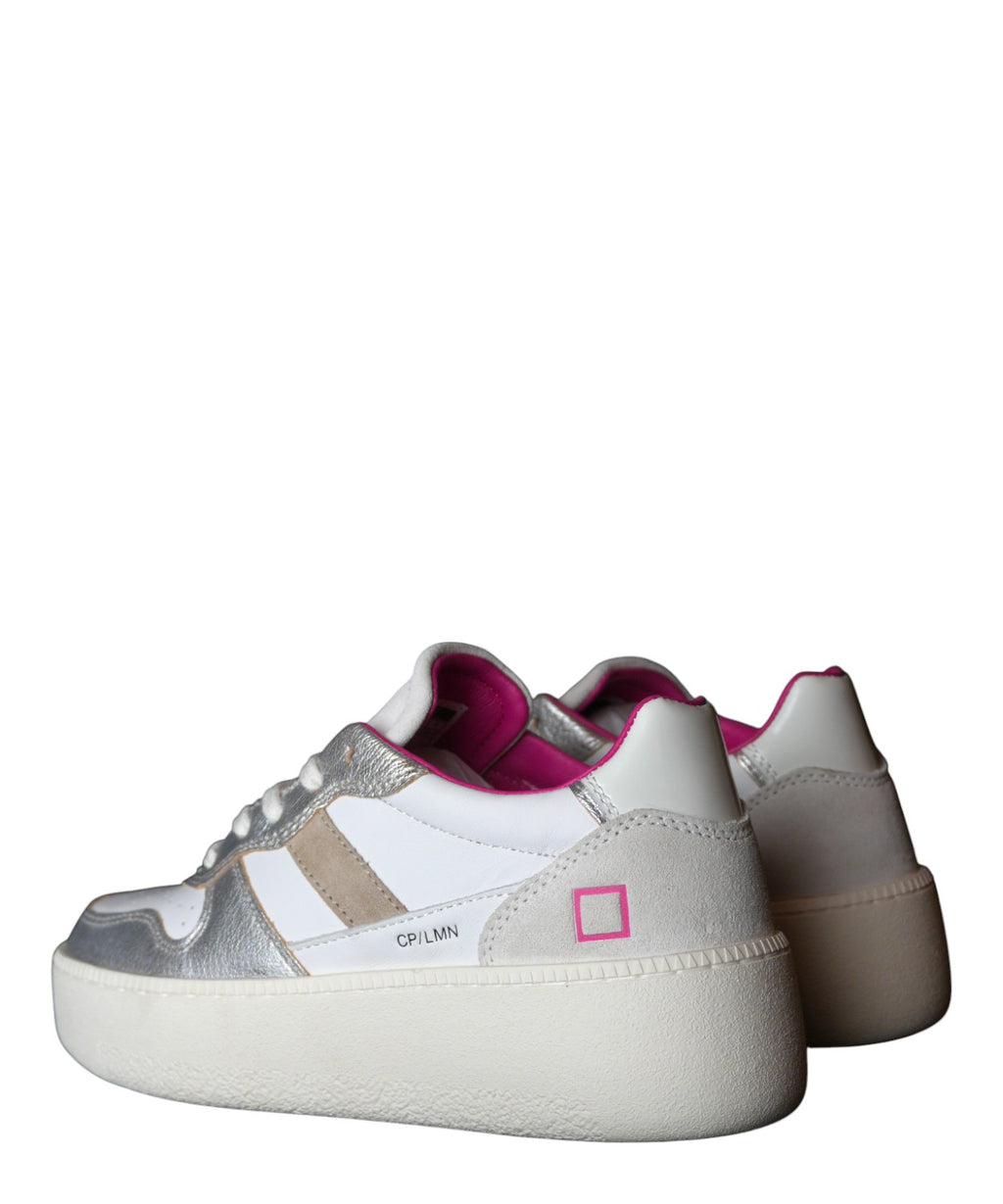 D.A.T.E. Sneakers Court Platform Laminated Sølv