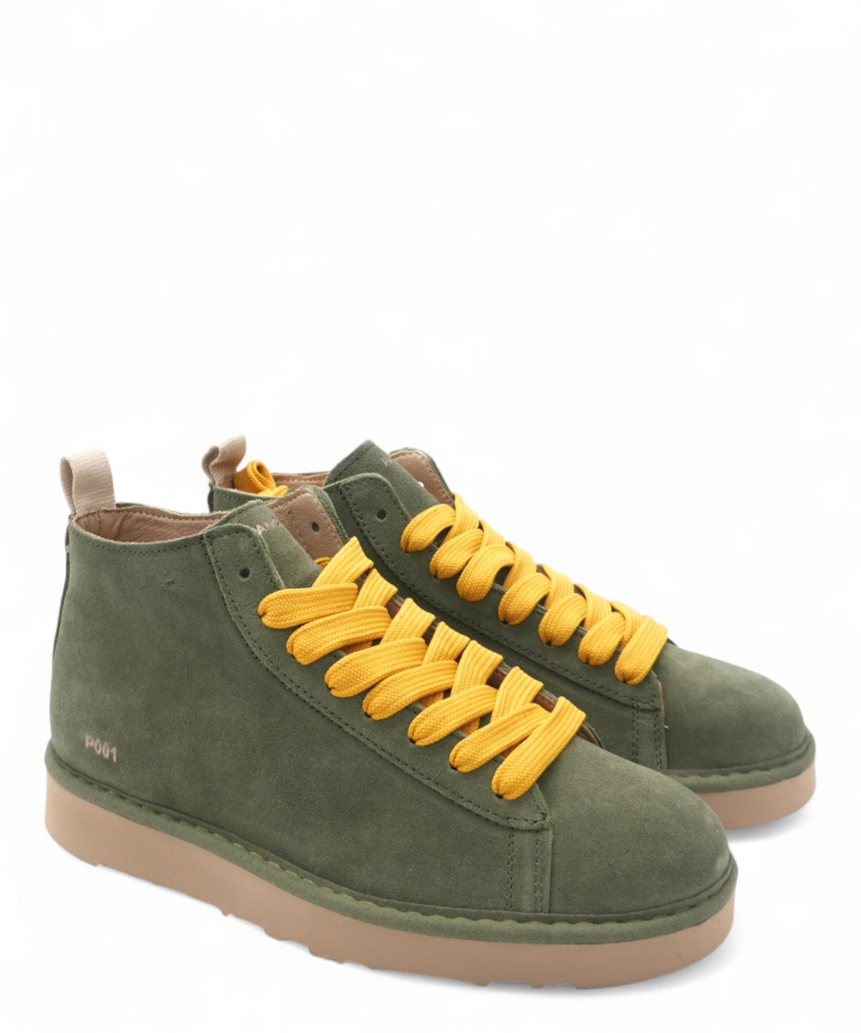 Polacchino P001 in Camoscio con Lacci Gialli-PANCHIC-Scarpe-Vittorio Citro Boutique