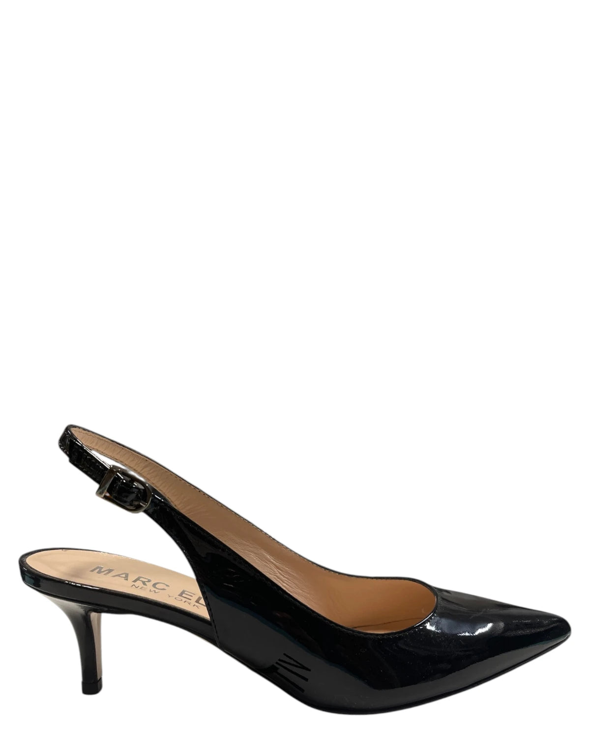 Marc Ellis Slingback Donna in Vernice Nera con Tacco Basso