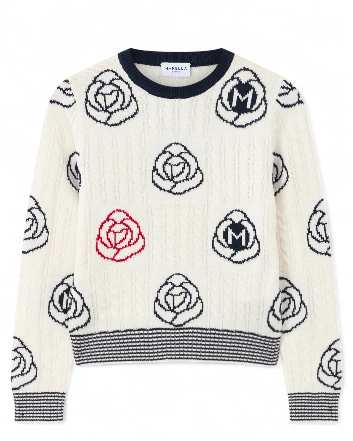 Maglione in lana e cotone con ricami-Marella-Maglieria-Vittorio Citro Boutique