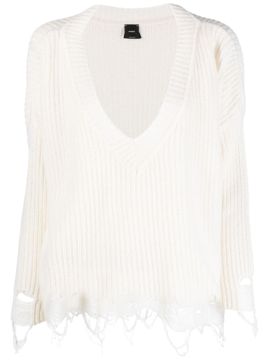 Pullover con strappi ostrica-Pinko-Maglieria-Vittorio Citro Boutique