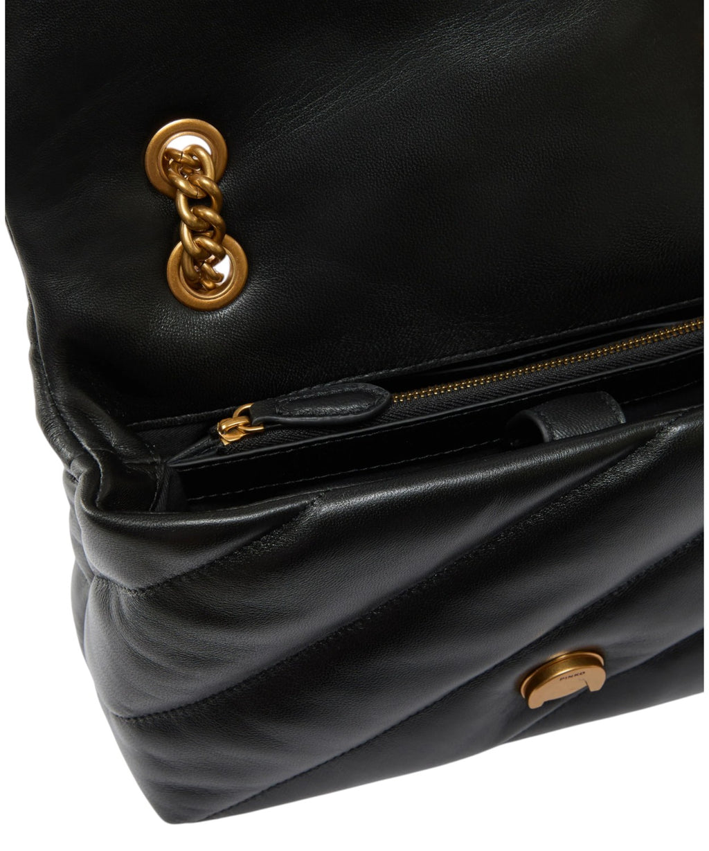 Love Bag Puff aus gestepptem Nappaleder mit Kette