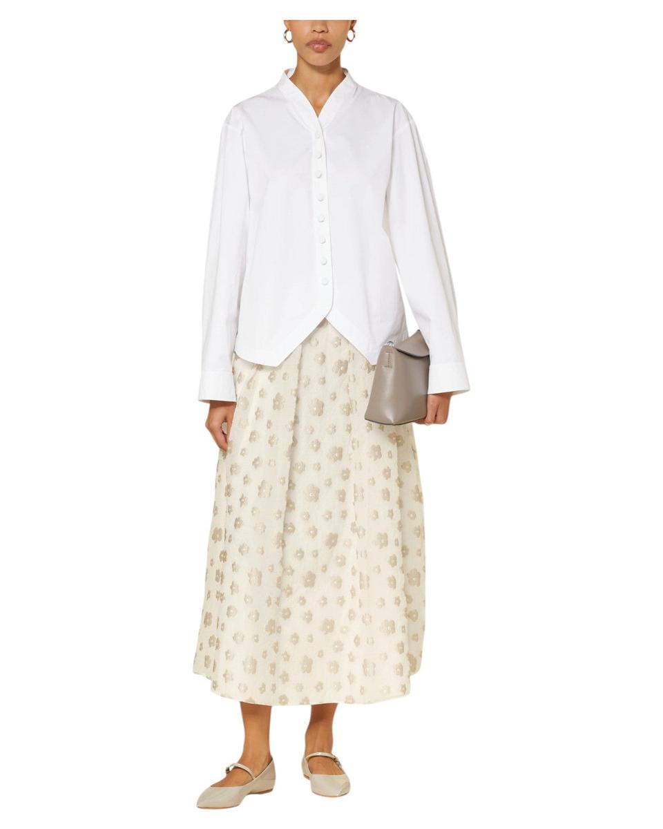 Gonna Lunga in Tessuto Fil Coupé con Motivo Floreale-Emporio Armani-Gonne-Vittorio Citro Boutique