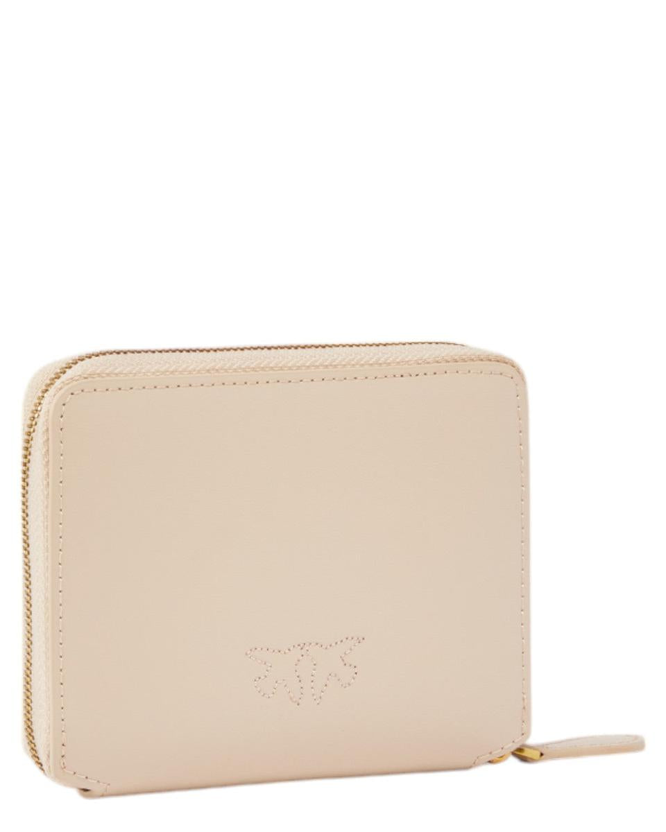 PINKO Square Leather Wallet with Love Birds - Elegance and