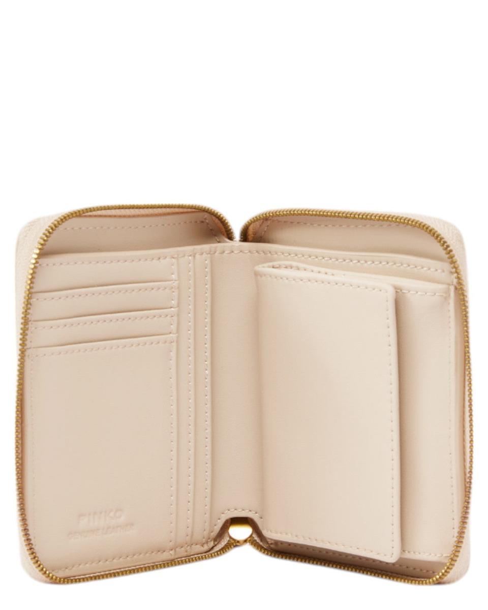 PINKO Square Leather Wallet with Love Birds - Elegance and