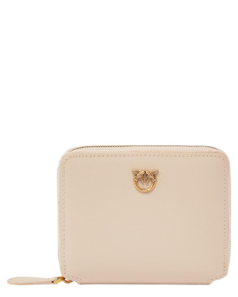 PINKO Square Leather Wallet with Love Birds - Elegance and
