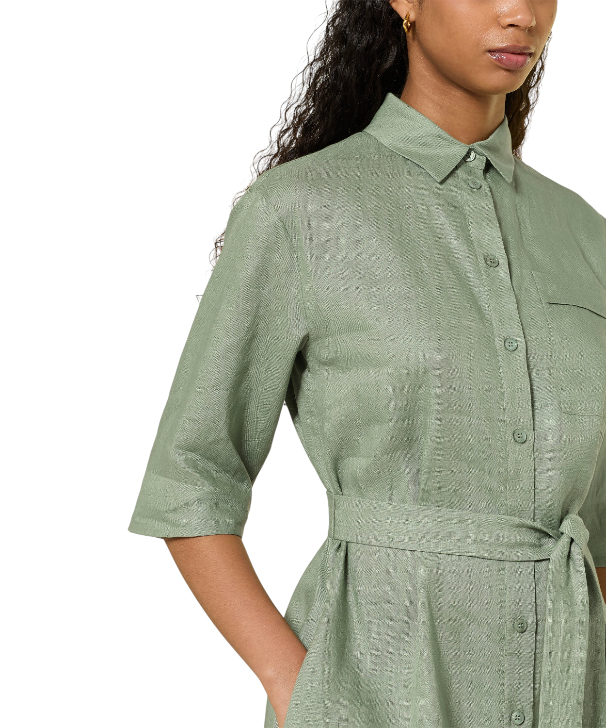 max mara linen shirt dress Max Mara - YOLE beige striped linen shirt dress YOLE