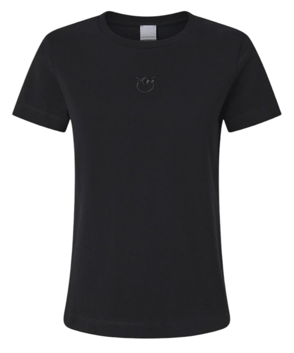 T-shirt in Cotone Old Wash con Logo Love Birds Ricamato-Pinko-T-shirt-Vittorio Citro Boutique