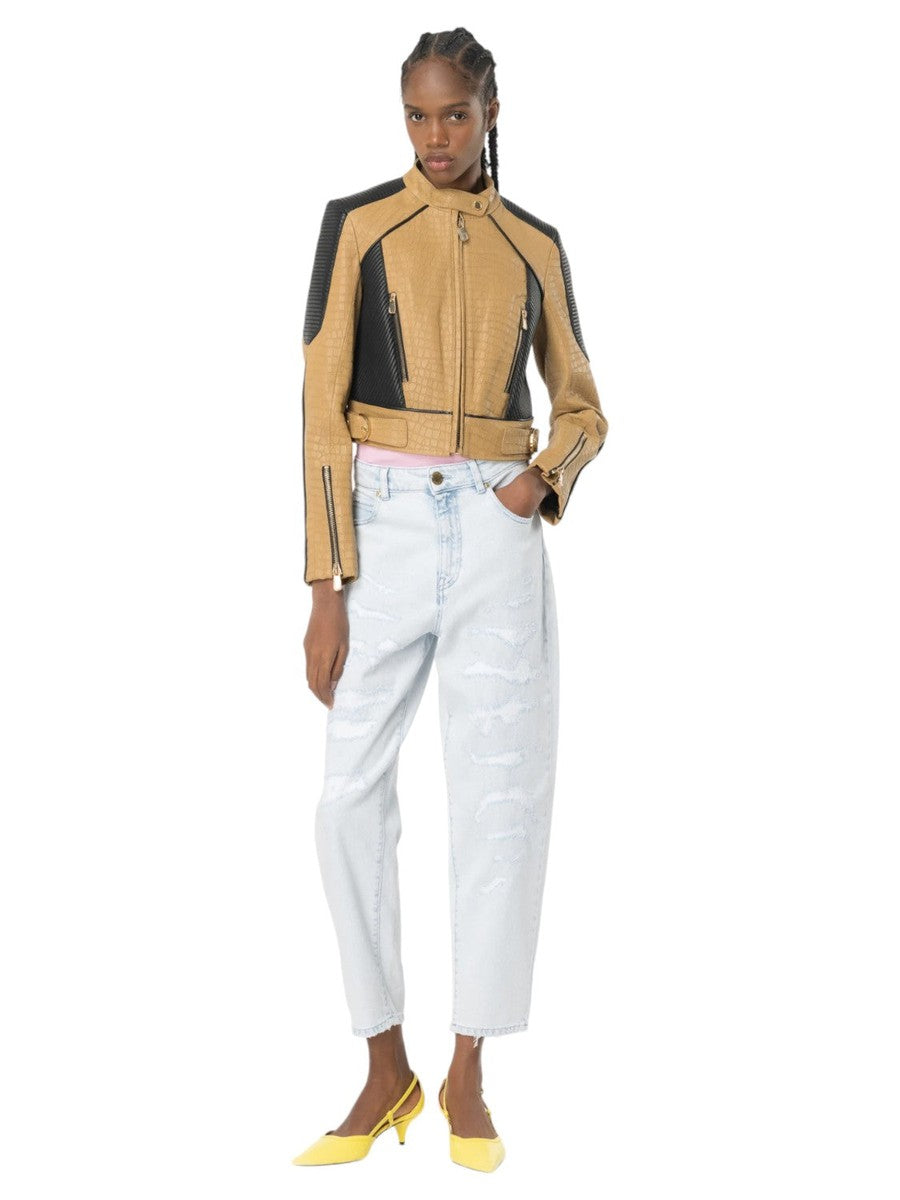 Jeans Maddie Mom-Fit Chiari con Strappi-Pinko-Jeans-Vittorio Citro Boutique