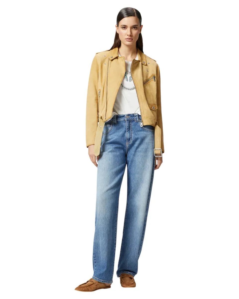 T-shirt con logo Love Birds in cristalli-Pinko-T-shirt-Vittorio Citro Boutique