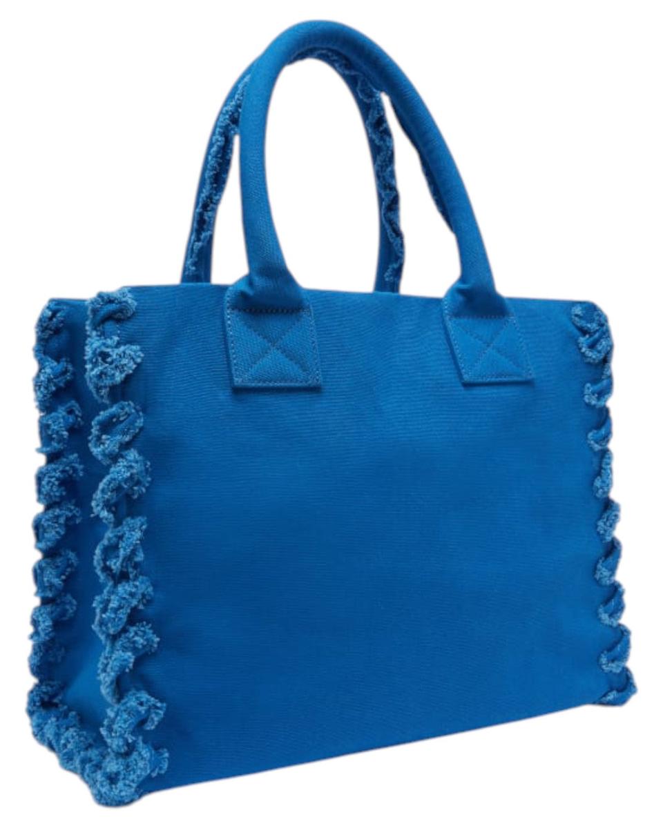 Beach Shopper in Canvas Riciclato Sale e Pepe con Logo Ricamato-Borse a spalla-Pinko-Vittorio Citro Boutique