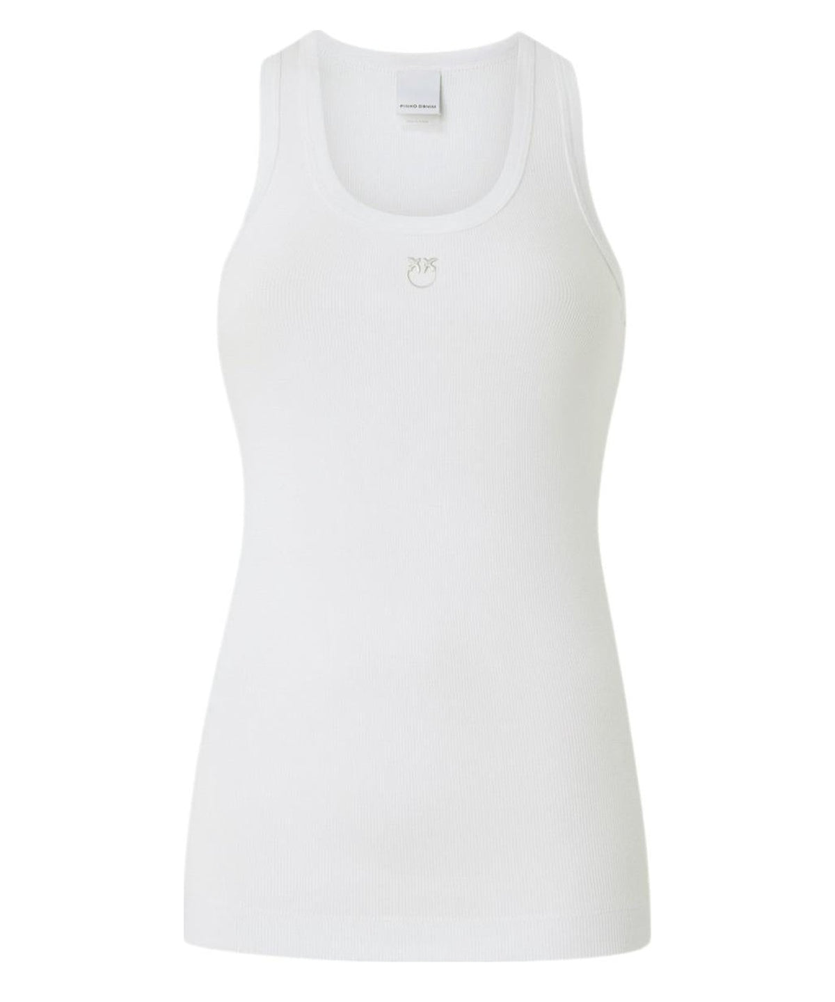 Top Canottiera a Costine con Logo Love Birds-Pinko-Top-Vittorio Citro Boutique