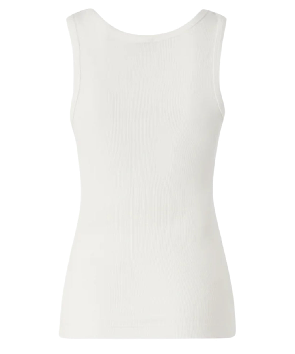 PINKO Stretch-Baumwoll-Tanktop mit Taschenrechner-Logo und Liebesvögeln