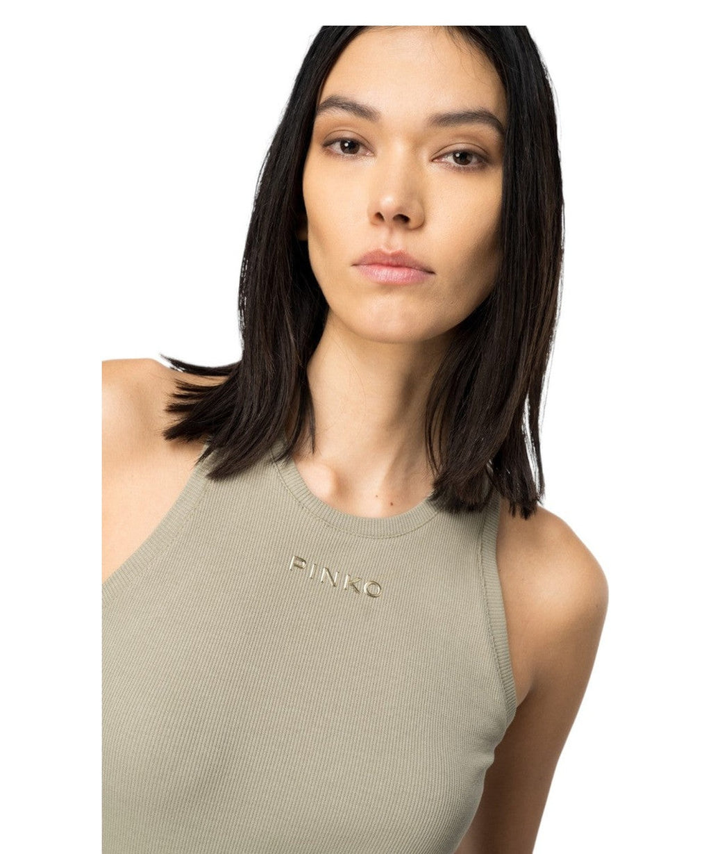 Canottiera a costine Distinto-Top-Pinko-Vittorio Citro Boutique