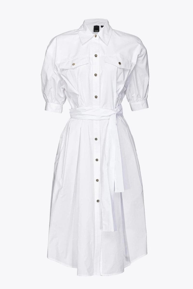 Chemisier in popeline di cotone con fusciacca-Abiti-Pinko-Vittorio Citro Boutique