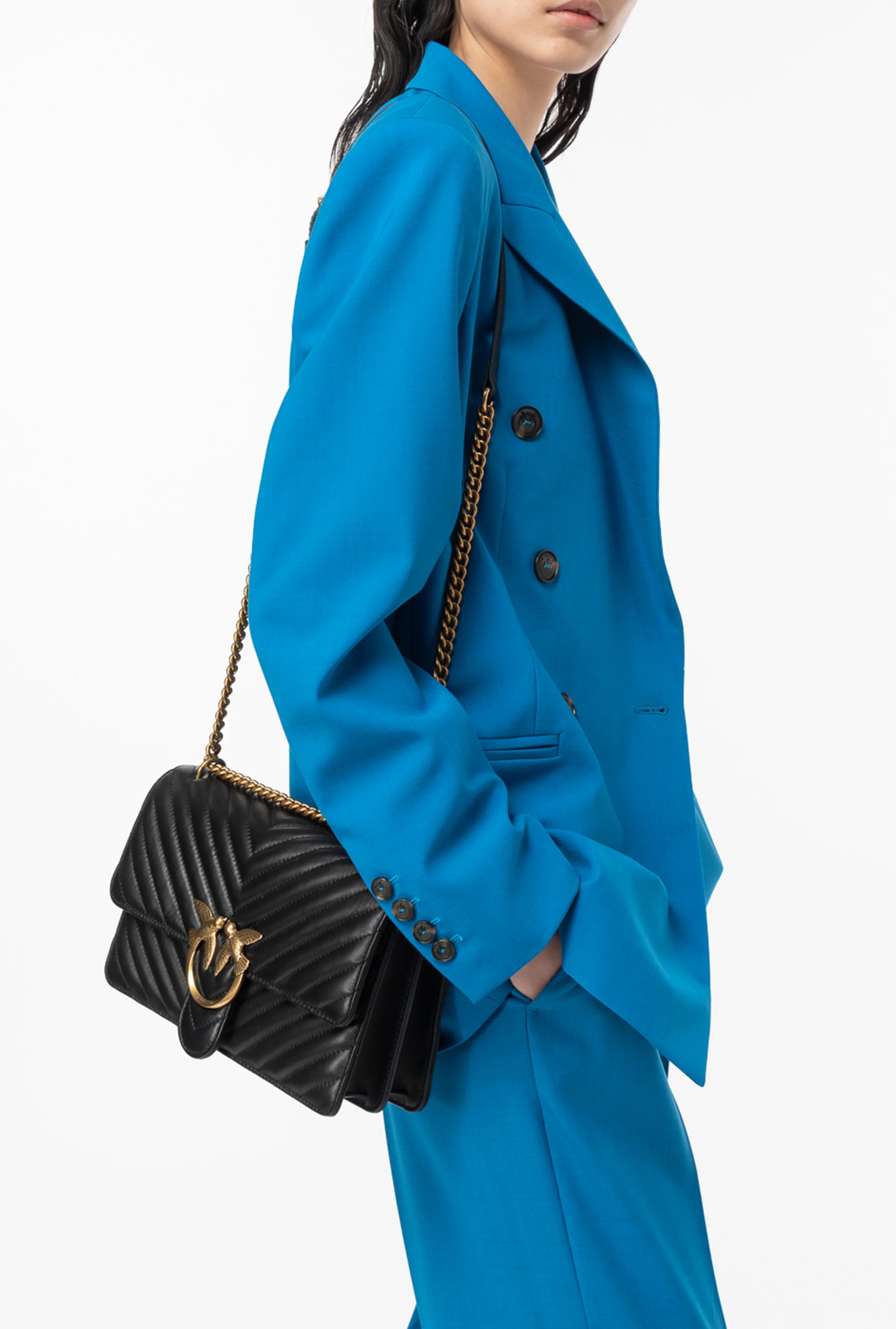 Love Bag in chevron quilted nappa leather