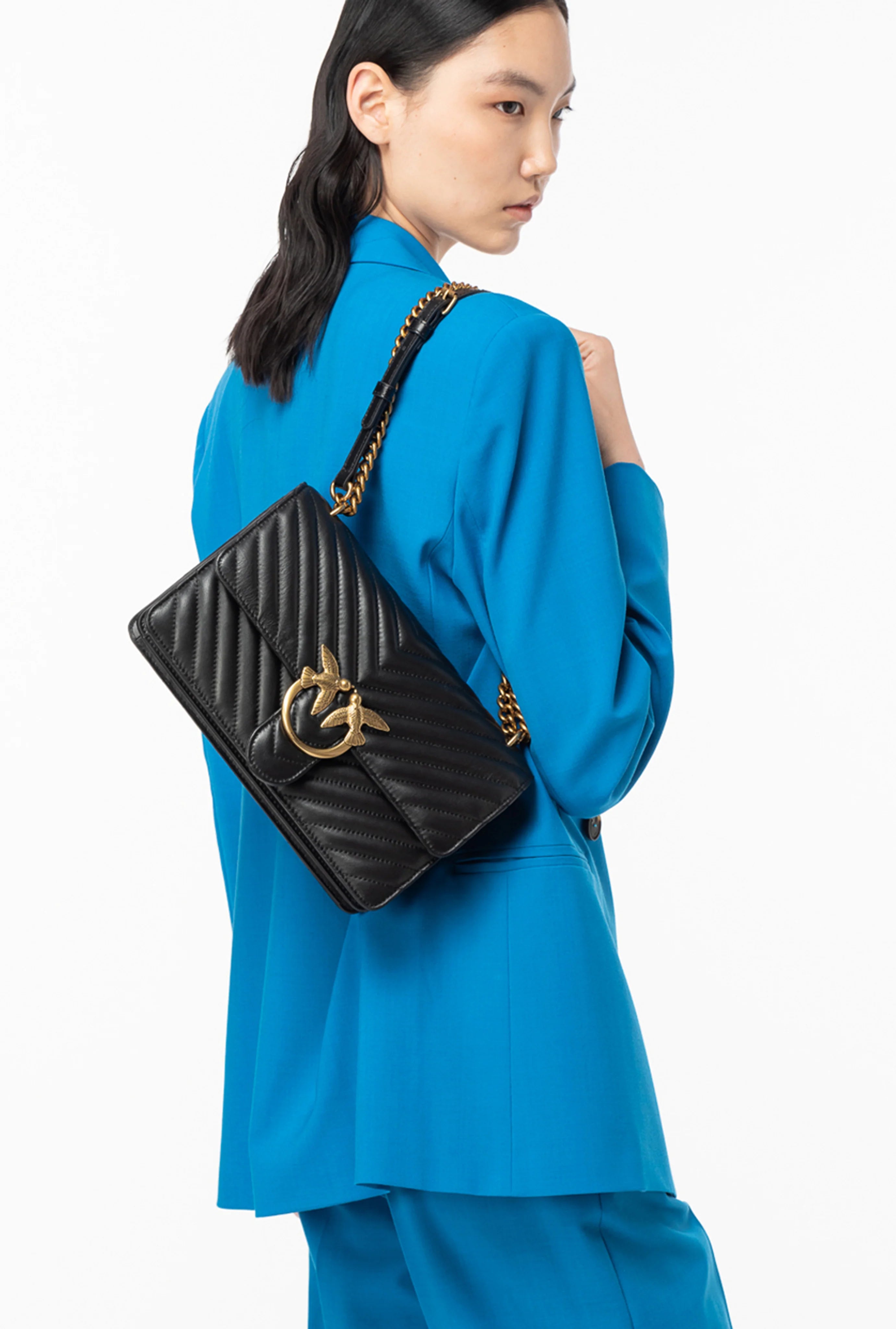 Love Bag in chevron quilted nappa leather