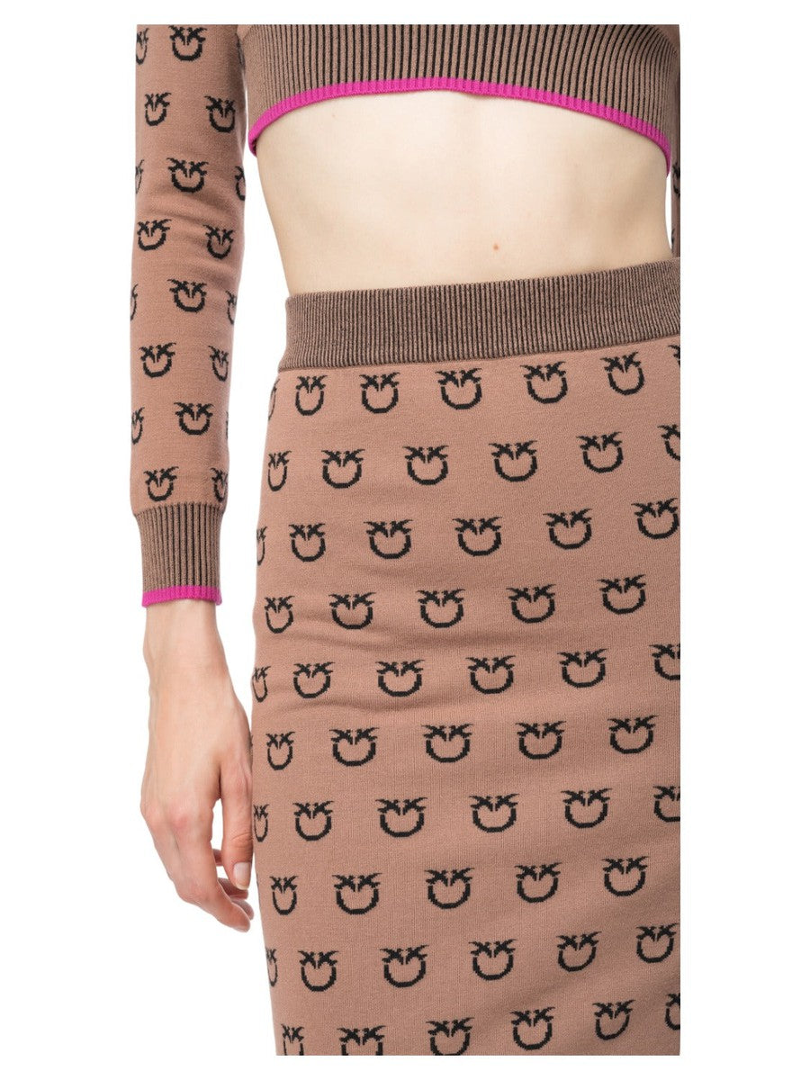 Gonna Ioto longuette jacquard logo-Pinko-Gonne-Vittorio Citro Boutique