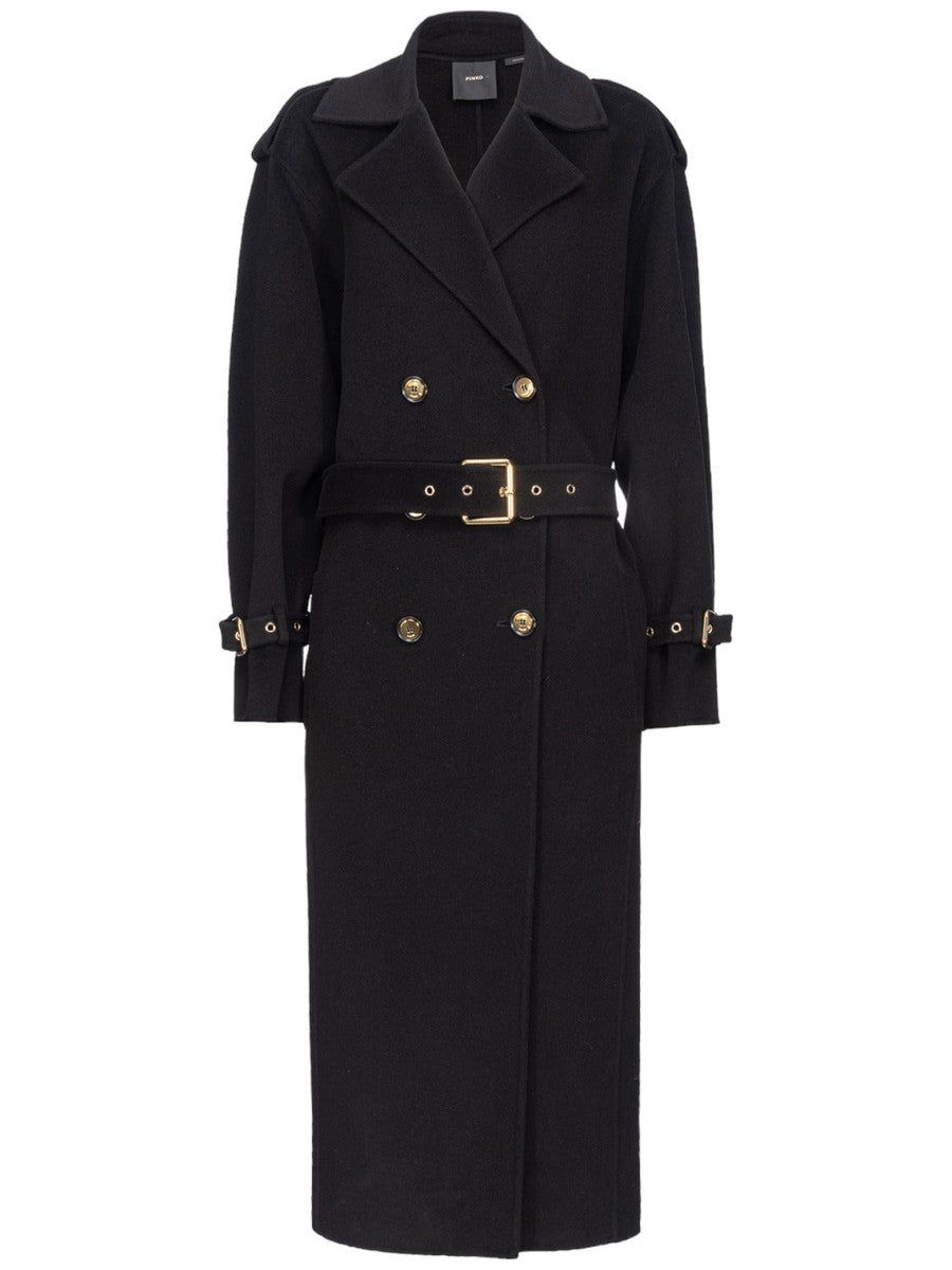 Testo trench in panno-Pinko-Cappotti-Vittorio Citro Boutique