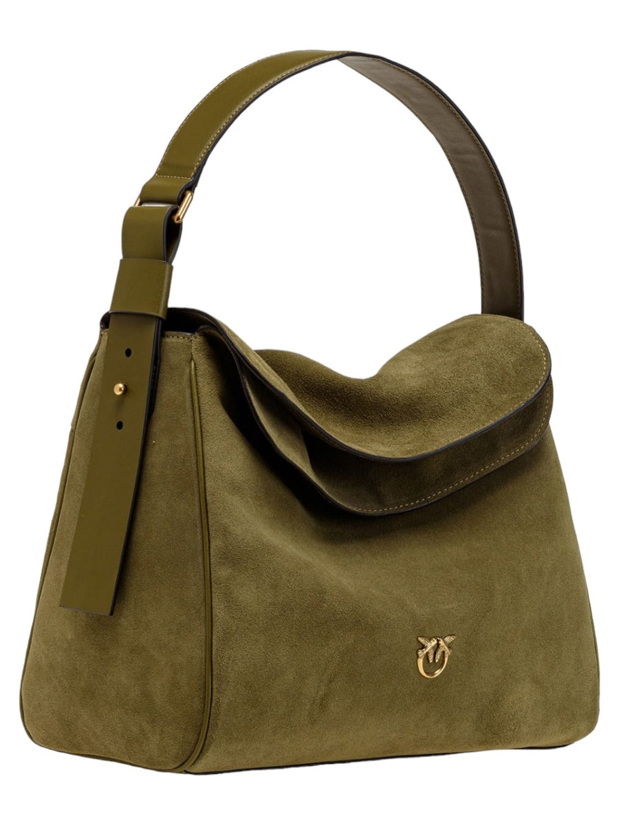 Big leaf bag hobo in suede-Pinko-Borse a spalla-Vittorio Citro Boutique