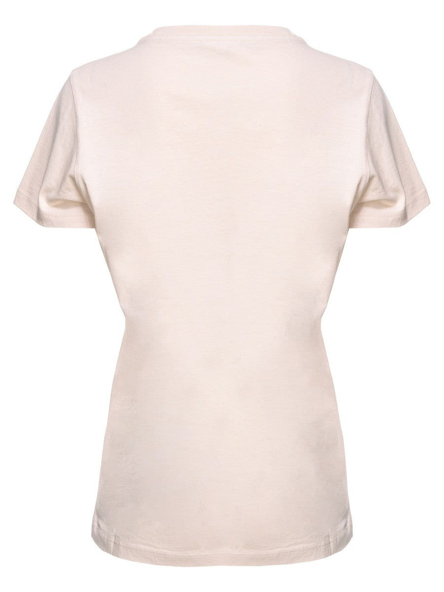 T-shirt in Cotone con Ricamo Logo-Pinko-T-shirt-Vittorio Citro Boutique