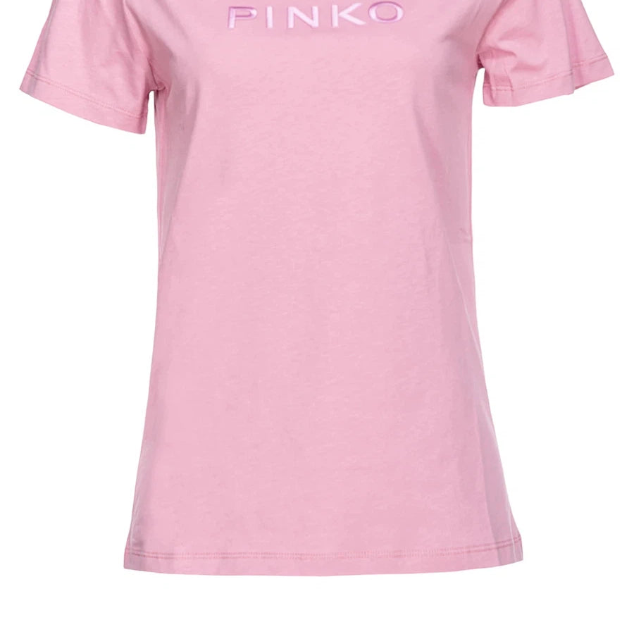 T-shirt in Cotone con Ricamo Logo-T-shirt-Pinko-Vittorio Citro Boutique